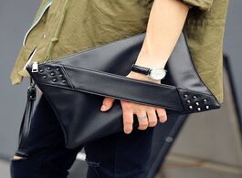 Foto van Tassen fashion rivet men clutches luxury designer envelope clutch purse pu leather messenger bag for