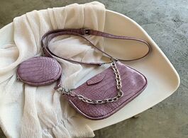 Foto van Tassen 2 pcs fashion crocodile pattern small pu leather shoulder bags for women 2020 handbags female