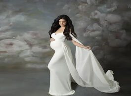 Foto van Baby peuter benodigdheden cute long maternity dress cloak chiffon shoulderless pregnancy for photo s