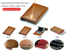 Foto van Tassen custom wallet fiber card holder wallets men name trifold leather slim credit