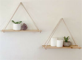 Foto van Huis inrichting wood decorative wall hanging shelf swing rope floating shelves plant hanger flower p