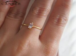 Foto van Sieraden simple geometric cubic crystal zircon gold wedding rings for women 925 sterling silver enga