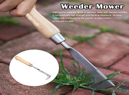 Foto van Gereedschap stainless steel weeding sickle wooden handle manual weeder multipurpose easy apply trimm