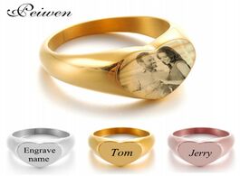 Foto van Sieraden personalized ring engraved photo custom name rings stainless steel nameplate for men women 