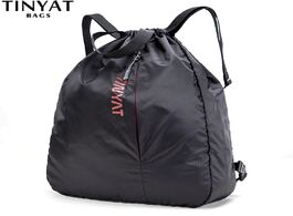 Foto van Tassen tinyat drawstring pocket bag sport gym sackpack waterproof backpack black for men women