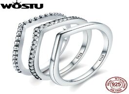 Foto van Sieraden wostu 2019 hot 100 925 sterling silver shimmering wish stackable finger ring for women fash