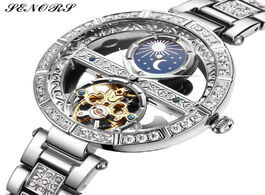 Foto van Horloge top brand senors women automatic mechanical watches stainless steel fashion hollow self wind