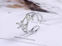 Foto van Sieraden 925 sterling silver double layer zircon flower finger rings for women girls statement weddi