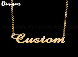 Foto van Sieraden diamon customized 2020 new fashion stainless steel name necklace personalized letter gold p