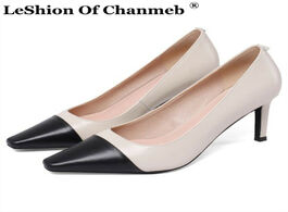 Foto van Schoenen women s genuine leather pumps shoes woman thin high heels multi color office lady heeled nu