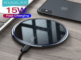 Foto van Telefoon accessoires kuulaa 15w qi wireless charger for xiaomi mi 9 pro mirror charging pad fast iph