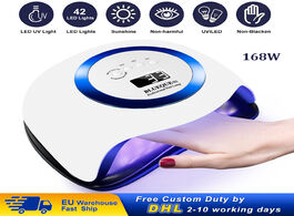 Foto van Lampen verlichting 168w nail dryer 42 leds uv lamp machine for gel polish with led display smart aut