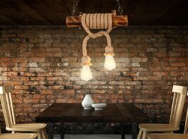 Foto van Lampen verlichting industrial hemp rope pendant lighting bar lamp home vintage ceiling fixture witho