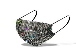 Foto van Sieraden ins summer shiny rainbow colors rhinestone decoration elastic mask for women luxury crystal