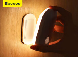 Foto van Lampen verlichting baseus magnetic night light human body induction led lamp rechargeable automatic 