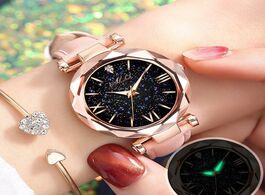Foto van Horloge fashion unisex fluorescence stars little point wrist watch women quartz watches frosted belt