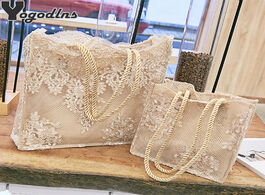 Foto van Tassen fashion lace design shoulder bag women s handbags purse female casual embroidered hollow tote