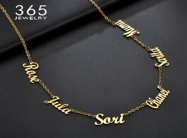 Foto van Sieraden trendy custom multiple names necklace personalized stainless steel chain name collares neck
