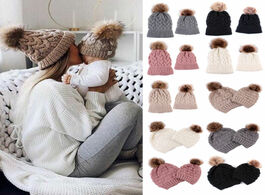 Foto van Baby peuter benodigdheden cute kids girls hats mother daughter warm knitted hat family matching chil