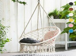 Foto van Meubels 120 x80x60cm round hammock chair outdoor indoor dormitory bedroom yard for child adult swing