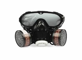 Foto van Beveiliging en bescherming 2 in 1 industrial dustproof mask anti dust toxin goggle eyes nose mouth p