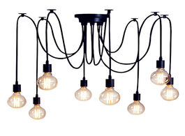 Foto van Lampen verlichting industrial pendant lamp nordic spider e27 loft retro edison diy adjustable ceilin