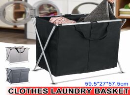 Foto van Huis inrichting x shape folding laundry basket with handle collapsible 2 section 600d oxford hamper 