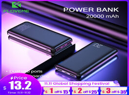 Foto van Telefoon accessoires floveme power bank 20000mah portable charging poverbank mobile phone external b