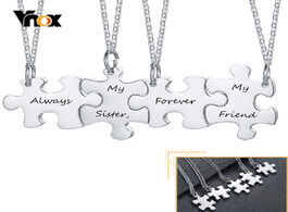 Foto van Sieraden vnox 2 3 4 5 pcs bff couple necklaces set for women men personalize names stainless steel p