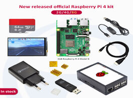 Foto van Computer in stock raspberry pi 4 2gb 4gb 8gb kit model b 4b: heat sink power adapter case hdmi cable