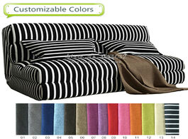 Foto van Meubels 60 90 120cm fashion sofa bed lazy couch folding velvet stripe tatami bedroom chair washable 