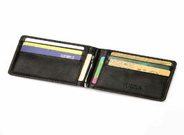 Foto van Tassen rfid men s leather slim bifold money clip wallet front pocket credit card holder