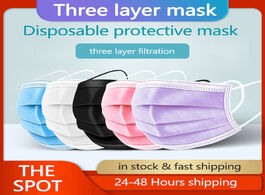 Foto van Beveiliging en bescherming 10pcs 50pcs 100pcs 5 color disposable mask non woven 3 layer ply filter a