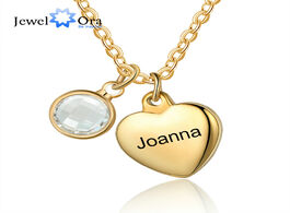 Foto van Sieraden jewelora personalized children name engraving necklace gold color heart pendants for women 