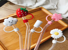 Foto van Huis inrichting creative cherry cloud strawberry silicone straw plug reusable drinking dust cap glas