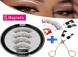 Foto van Schoonheid gezondheid mb magnetic eyelashes with 5 magnets handmade reusable 3d mink false for makeu