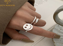 Foto van Sieraden xiyanike 925 sterling silver minimalist smiling face rings for women wedding couple simple 