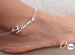Foto van Sieraden stainless steel anklet personalized name ankle bracelet custom prenom bransoletka na noge