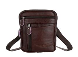 Foto van Tassen genuine leather men shoulder bag business casual messenger zip phone pouch male travel sports