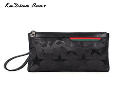 Foto van Tassen kudian bear men clutch bags leather handbag black fashion travel casual bag solid envelope bi