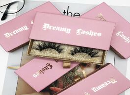 Foto van Schoonheid gezondheid sweet pink mink eyelashes packaging box with hot gold text luxury real lashes 