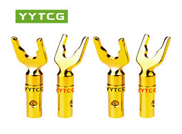 Foto van Elektronica yytcg 4pics lot u y banana plug conenctor gold plated spade speaker plugs audio screw fo