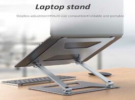 Foto van Computer laptop stand for macbook pro air notebook aluminum alloy foldable double height increase de