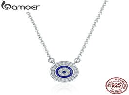 Foto van Sieraden bamoer hot sale 100 925 sterling silver lucky blue eye clear cz pendant necklace women luxu