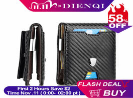 Foto van Tassen dienqi new rfid carbon fiber men money clip wallets case card bag holder metal purse thin sli
