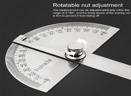 Foto van Gereedschap 180 degree adjustable protractor multifunction stainless steel roundhead angle ruler mat
