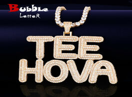 Foto van Sieraden custom name number initials bubble letters chain pendant necklaces for men women gold color