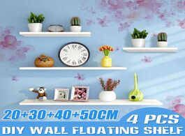 Foto van Huis inrichting 4 pcs set wood shelf organizer floating display wall mounted decorative for flower p