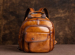 Foto van Tassen johnature 2020 new retro men mini backpack genuine leather multifunctional bag first layer co