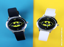 Foto van Horloge leather strap children watch kids cartoon batman watches for boy quartz wristwatches clock r
